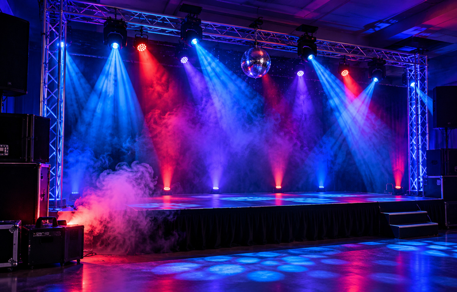 Event lighting hire Adelaide featuring moving head lights, LED stage lighting, truss and atmospheric haze