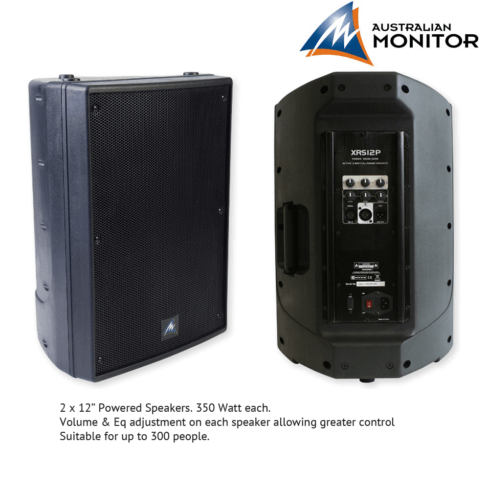 Wedding Hire: XRS12 Powered speakers are the front of house speaker for the Wedding Pack.